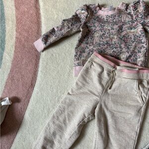 Janie and Jack Pink Floral Kids Matching Set